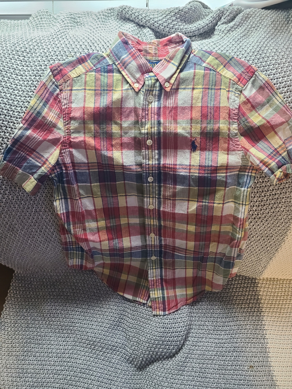 Polo by Ralph Lauren Short-Sleeve Plaid Button-Down Shirt - Red, Yellow, Blue